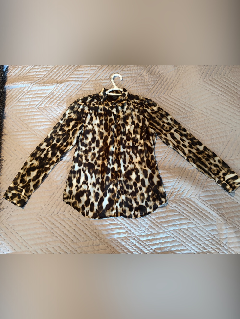Guess Leopard-Pattern Silk Blouse - Brown & Cream
